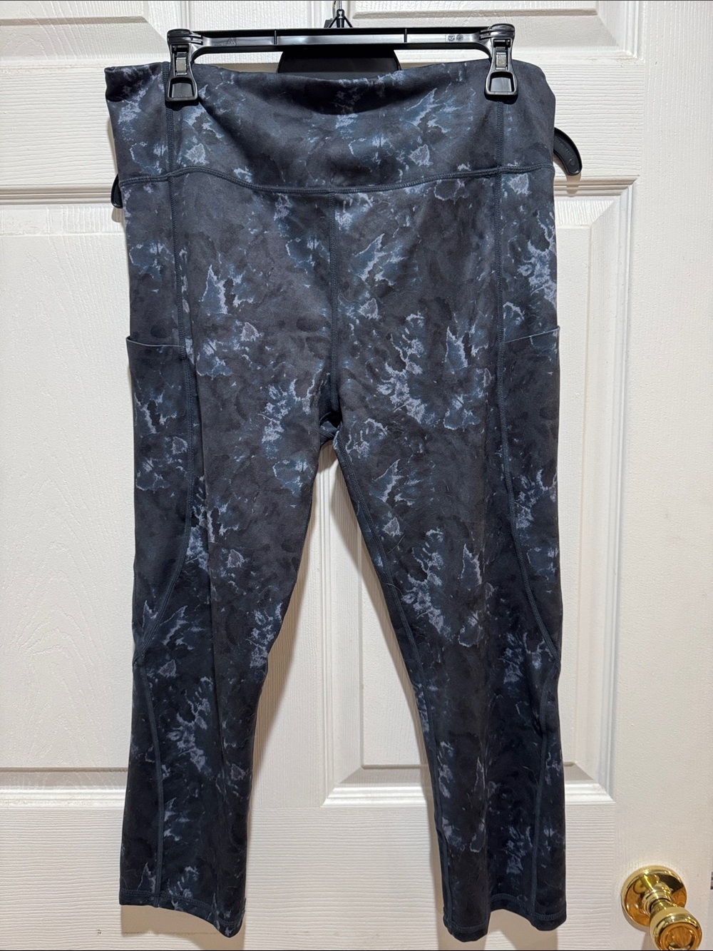 Black Marble Tie-Dye High-Waist Leggings by Style World XXL EC